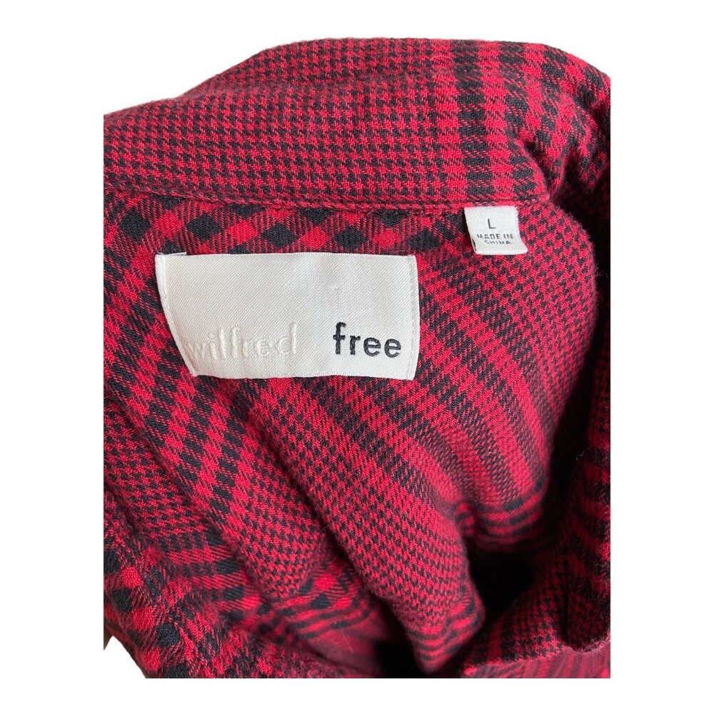 Ariztia Wilfred Free red flannel shirt dress button front‎ large - Picture 10 of 10